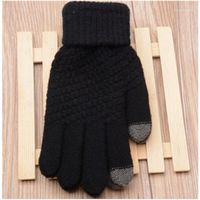 Wholesale Five Fingers Gloves Hirigin Women Touch Screen Lady Winter Warm Fleece Lined Thermal Knitted Mittens1
