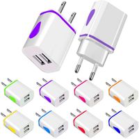 Wholesale LED Wall Charger Dual USB Ports Light Up Water drop Home Travel Power Adapter AC US EU Plug For Samsung LG HTC Tablet