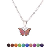 Wholesale Mood Necklaces Butterfly Color Change With Temperature Pendant Necklace Feeling Women Jewelry
