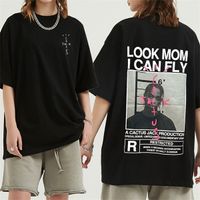 Wholesale 2021 New Fashion Hip Hop T Shirt Men Women Travis Scotts Cactus Jack Harajuku T Shirts Look Mom I Can Fly Letter Print Tees Tops