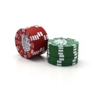 Wholesale Bardian Poker Chip Herb Grinders Level Plastic Mini Smoke Crusher Round Manual Smoking Grinder Household EEF3899