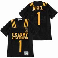 Wholesale Men US Army Football Michel Moive Jersey Military All American Team Away Black Home Pure Cotton Breathable All Stitched High Quality