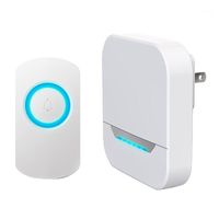 Wholesale Wireless Doorbell Waterproof Chimes Wireless Kit with LED Flash Doorbells for Home US Plug1