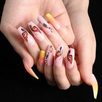 Wholesale False Nails Long Nail Art Matte Ballet Tips Press With Glue Coffin Stick Display Set Full Cover Artificial Designs Kiss