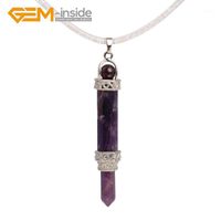 Wholesale Pendant Necklaces Wand Tower Natural Amethysts Quartzs Crystal Dowsing Chakra Pendulum For Divination Real Stone Reiki Women Energy1