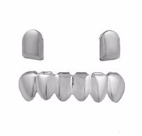 Wholesale 18k Gold Plated Copper Teeth Braces Plain Hip Hop Up Bottom Teeth Grillz Dental Mouth Fang Grills Tooth Cap Co jllNFp yy_dhhome