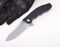 Wholesale High Quality Classic Flipper Folding Knife D2 Stone Wash Drop Point Blade G10 Stainless Steel Handle Ball Bearing EDC Knives