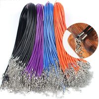 Wholesale 1 mm Leather Wax Cord Chain DIY Handmade Braided Rope Necklace Chain Fit Pendant Charms Lobster Clasp String Jewelry Making Accessory