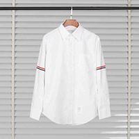 Wholesale Tb Oxford Leisure Long Sleeve Men s Shirt Fashion Slim Trend and Wo White Classic Shirt