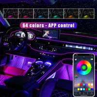 Wholesale 6 In RGB LED Atmosphere Car Interior Decoration Light Colors APP Control Fiber Optic Strip DIY Ambient Lamp V DC Car