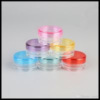 Wholesale 3g g Plastic Cream Jar Small Cream Cosmetic Packing Container Trial Sample Bottles Round Bottom Colorful Cap