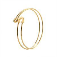 Wholesale Bangle Luxury Designs Double Layers Pink Cuff Bracelets Men Charm Gold Color Stainless Steel Open Bangles For Women Jewelry