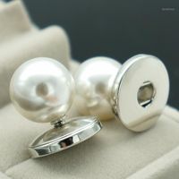 Wholesale Stud Fashion Simple Pearl Earrings Snap Fit MM MM Buttons Jewelry JA00061