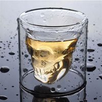 Wholesale Creative Skull Glass Red Wine Whiskey Wine Cup Halloween Decoration Party Transparent Drinkware Drinking Glasses ML w