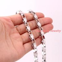 Wholesale Chains Customize Size quot quot mm L Stainless Steel Silver Color Bike Bicycle Chain Mens Womens Necklace Or Bracelet Jewelry Gift