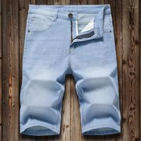 Wholesale Men s Jeans Shocking Price Explosion Models Of Mid pants Stretch Business Thin Summer Light Blue Size Denim Shorts Men