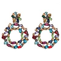 Wholesale Dangle Chandelier Luxury Crystal Drop Earrings For Women Big Colorful Statement Large Rhinestone Earings Bold Fashion Jewellery