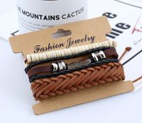 Wholesale Multilayer Bracelets Wings Cross Leather Bracelet