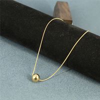 Wholesale Stainless Steel Gold Color Round Ball Pendant Necklace Jewelry Snake Chain Necklace Choker for Women
