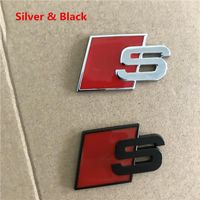 Wholesale Fashional Metal S Sline Emblem Badge Car Sticker Red Black Front Rear Boot Door Side For Audi A4L A6L Quattro TT S3 SQ5 S6 S8 S Series
