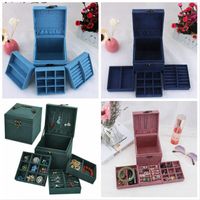 Wholesale Portable Flannelette Jewelry Box Large Capacity Trinket Box Birthday Gift Jewelry Collection Jewelry Box Storage Case sea shipping FFB4382