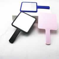 Wholesale Compact Mirror Hand Makeup Cosmetic Pure And Fresh Plain Colour Fashion Handle Mirrors Portable Plastic Women Student cq M2