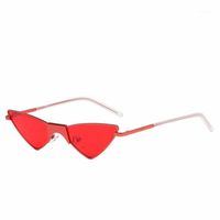 Wholesale Sunglasses Funny Glasses Triangle Women Cat Eye Sun Metal Frame Retro Femal UV4001