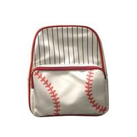 Wholesale Unisex PU Leather Baseball Softball Print Backpack Beach Day Sports Shoulder Bag Front Zip Pocket Duffle Handbag Tote Travel Storage Schoolbag Book Packs GQ1M1RD