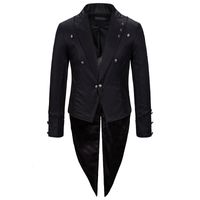 Wholesale Mens Black Single Button Tailcoat Suit Jacket Brand New Men Wedding Groom Tuxedo Event Blazer Men Stage Party Costume Homme