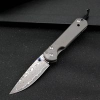 Wholesale Chris Reeve Sebenza Damascus blade Titanium handle Tactical Folding Knife Outdoor Camping Hunting Survival Utility EDC Pocket knife UT85