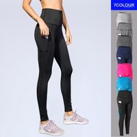 Wholesale Yoga Outfits Sport Tight Trousers Women Pocket Running Pants High Quality Girls Black Sexy Slim Leggings Female Long Pants1