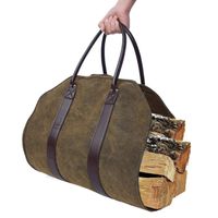 Wholesale Storage Bags Waterproof Canvas Heavy Duty Firewood Carrier Wood Log Holder Indoor Totes Resistant Tote Bag