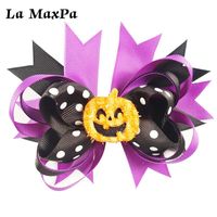 Wholesale Hair Accessories Children Boutique Halloween Baby Bow quot With Clips Kids Clothing Grosgrain Ribbon