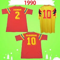 Wholesale Valderrama Guerrero Colombia Retro soccer jersey away red classic commemorate antique Collection vintage home yellow football shirt
