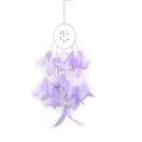 Wholesale Originality Dream Catcher Wind Chime Net Two Rings Study Room Wall Hanging Feather Simplicity Decoration Pendant Gift Pink New ms M2