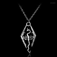 Wholesale Chains Game Jewelry Skyrim Necklace Hollow Dragon Pendant Vintage Unisex Drop Statement Necklaces1