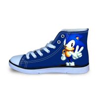 Wholesale Cartoon Sonic Hot Selling Kids High top Canvas Shoes Casual Lightweight Sports Sneakers Lace up Children Tenis