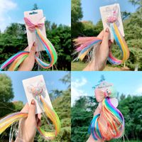 Wholesale 16 Styles Hair Extensions Wig Barrette for Kids Girls Ponytails hairclips Unicorn Head Bows Clips Bobby Pins Hairpin Hair Accessories K2
