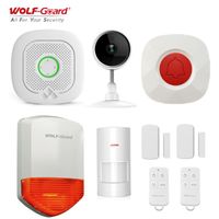Wholesale Alarm Systems Wolf Guard Tuya WiFi Home Security System Kit Smart Camera Door Bell Alarm Sensor Siren Compatible With Alexa Google