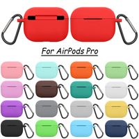 Wholesale Candy Color Drop proof Protective Earphone Cases For Airpods Pro Anti fingerprint Bluetooth Silicone Headphone With Hook