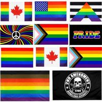 Wholesale DHL Shipping X5 Philadelphia phily Straight Ally progress LGBT Rainbow Gay Pride Flag US Constitution nd Second Amendment Flag