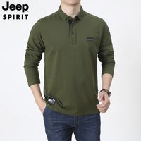 Wholesale Jeep spirit long sve t shirt Lapel polo shirt thin middle aged and elderly loose large men s top