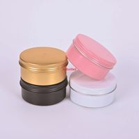 Wholesale 50g Empty Aluminum Jars ml Gold Pink black Silver Metal Tin Cosmetic Containers Crafts Colorful Wax Tea Box lotpls order