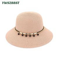 Wholesale Wide Brim Hats Fashion Women Summer Beach Sun Female Large Foldable Straw Hat Sunscreen Cap Lady Bucket