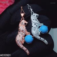 Wholesale Lockets KJJEAXCMY Fine Jewelry Natural Blue Turquoise Sterling Silver Women Gemstone Pendant Necklace Chain Support Test1