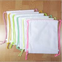 Wholesale Sublimation Blank Drawstring Bag DIY Plain White Thermal Heat Print Shoulder Bags Kids Purse Students Children Crossbody Shop Totes G11208