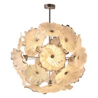 Wholesale Pendant Lamps Hand Blown Glass Chandelier Lighting Led Plate Light Diameter Inches Modern White Flower Chandeliers for Living Room Home Decoration