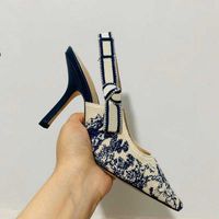 Wholesale 2021 NEWEST COLOR Letter Bow Knot High Heel Shoes Women Runway Pointed Toe Low Heel Shoes Woman Gladiaor Sandals Lady Brand Design Mesh shoe