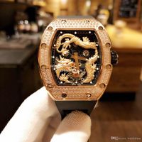 Wholesale Luxury watch Designer watchesChina dragon latest model imported original mechanical movement original discount diamond case Size mm