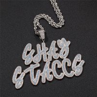 Wholesale Hotsale Hip Hop Custom Name Letter Pendant Necklace With Free inch Rope Chain Gold Silver Bling Zirconia Men Pendant Jewelry